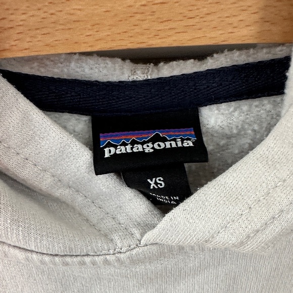 Patagonia Gray Hoodie with Pink and Blue Wave Design - Picture 4 of 6